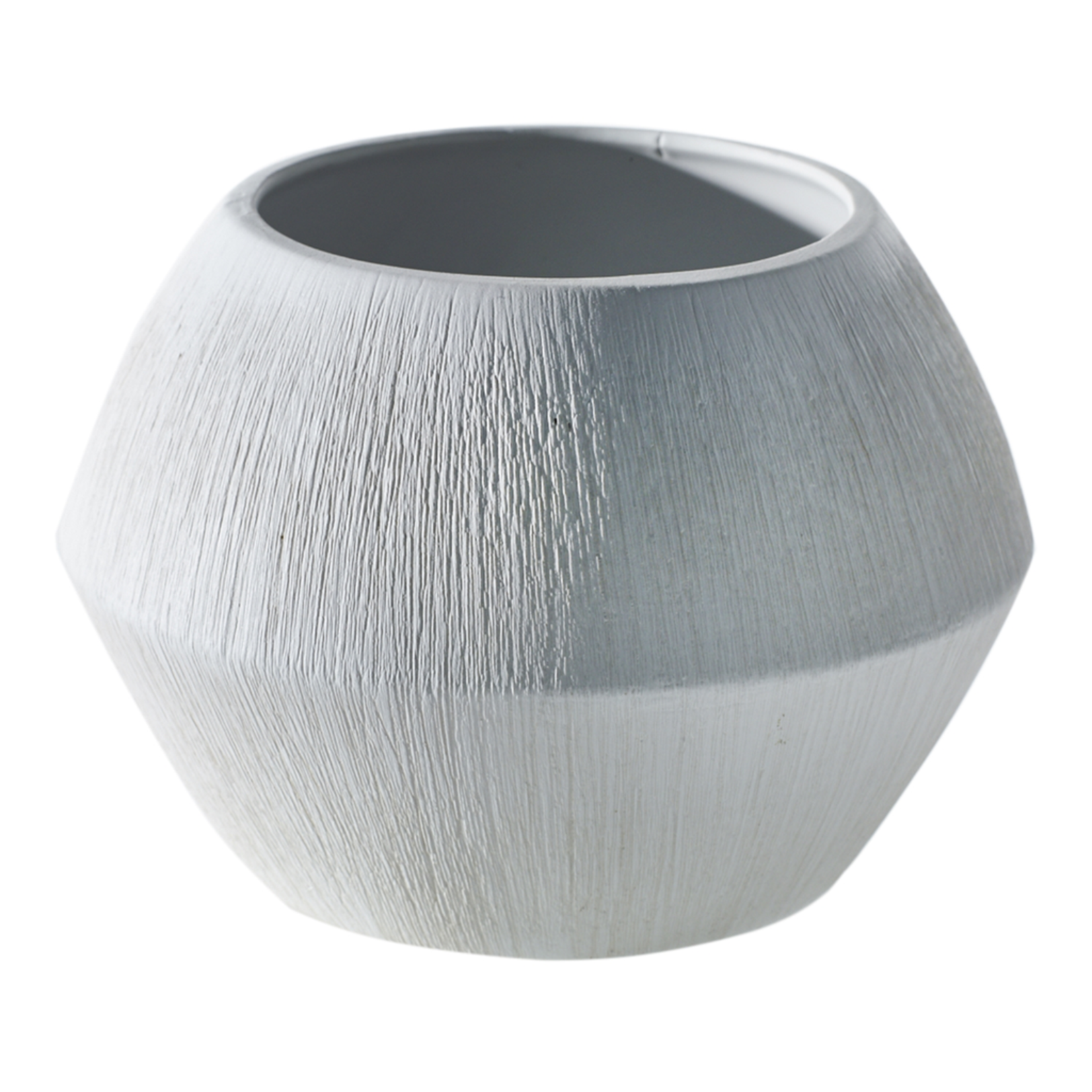 4.5”h x 6.5” WHITE CERAMIC AVON POT (AD)