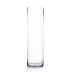 28"H X 8" CLEAR GLASS CYLINDER VASE