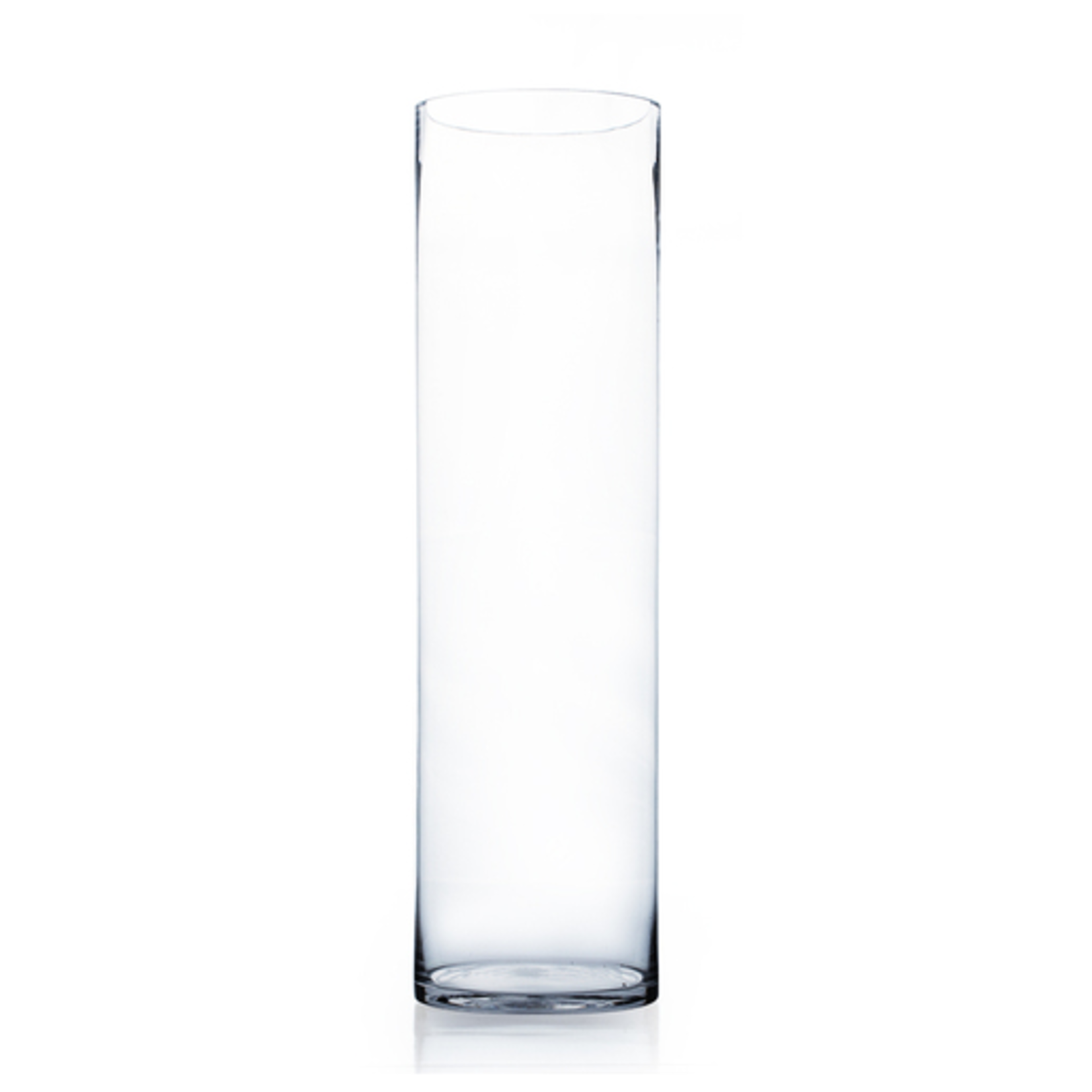 28"H X 8" CLEAR GLASS CYLINDER VASE