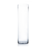 20"H X 8" CLEAR GLASS CYLINDER VASE