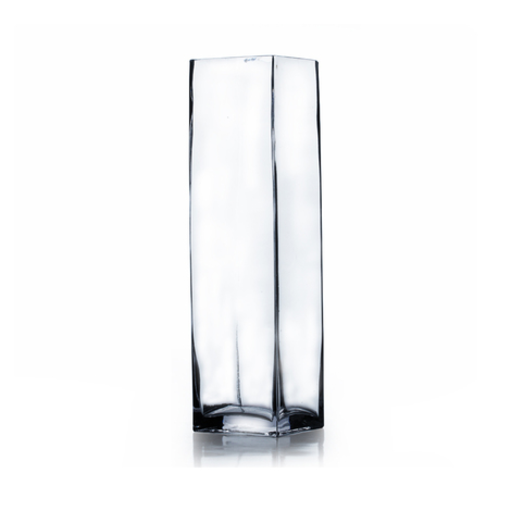 12"h x 4" x 4" GLASS SQUARE OPENING VASE