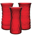9 3/4" RED RUBY ROSE VASE ASST styles in box