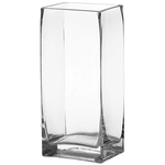 8"H X 3" X 4" CLEAR GLASS RECTANGLE VASE