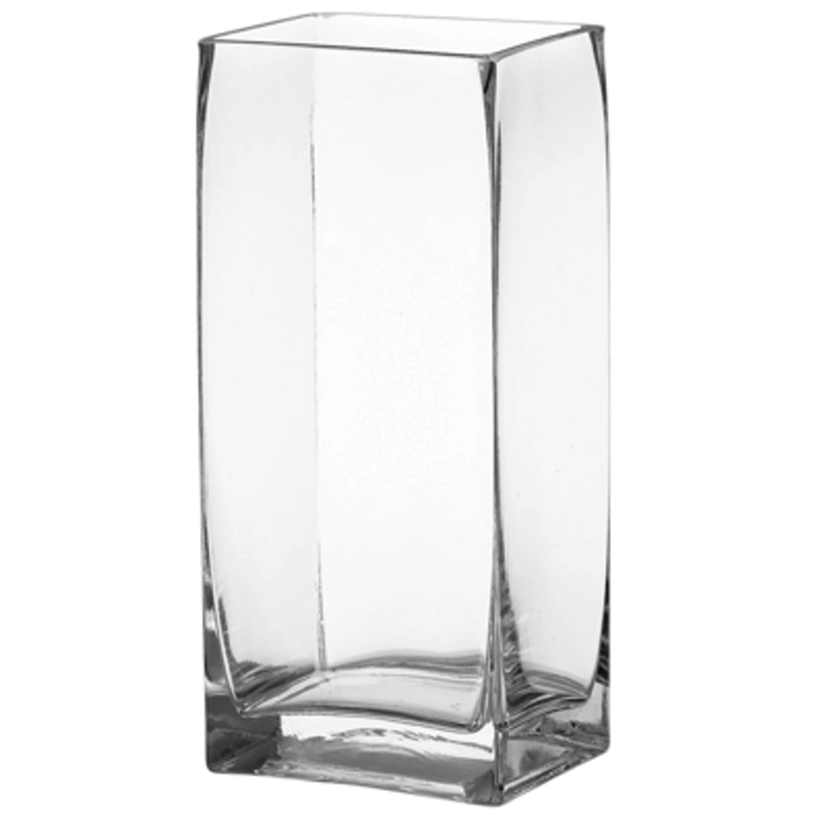 8"H X 3" X 4" CLEAR GLASS RECTANGLE VASE