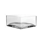 4" X 6" X 6" LOW SQUARE GLASS DISH VASE