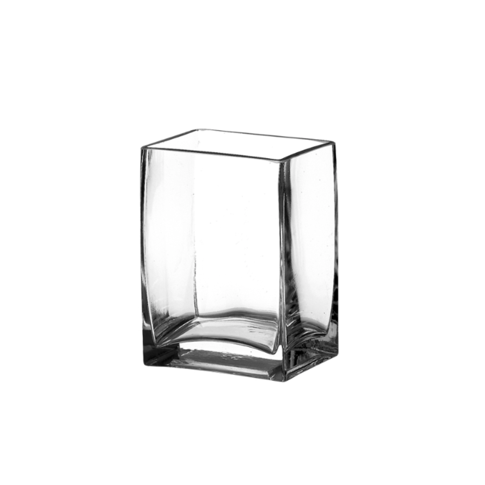 5"H X 3" X 4" GLASS RECTANGLE VASE