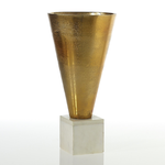 0016.5”H 8’’D GOLD W/ MARBLE EMPRESS VASE (AD)