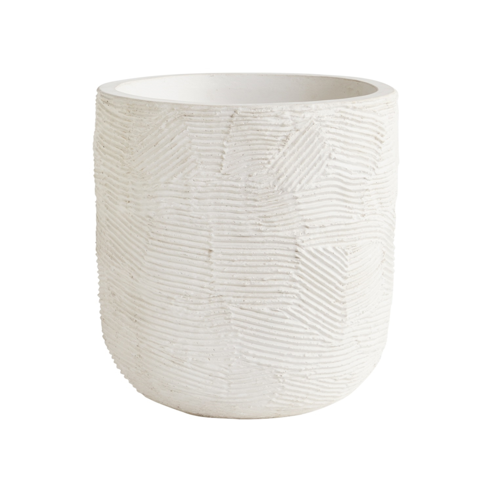 15.75”x16.5"h GRETA POT WHITE PLANTER POT (AD)