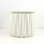 H-6.5" D-8" WHITE GEOMETRIC ORGANIC PLANTERS