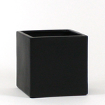 4" X 4" X 4" MATTE BLACK CERAMIC CUBE