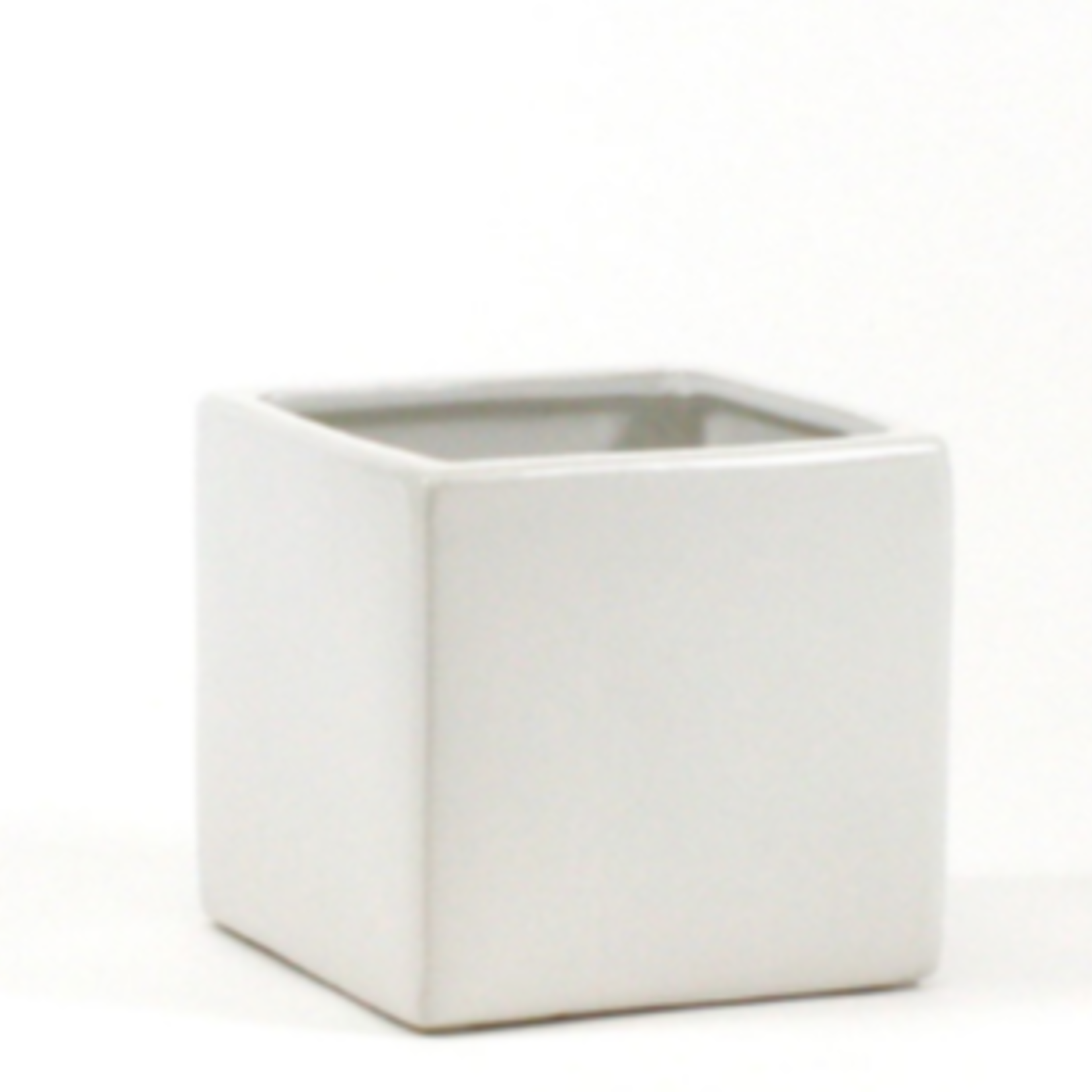 4" X 4" X 4" MATTE WHITE CERAMIC CUBE