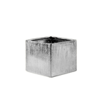 4" X 4" X 4" ETCH SILVER CERAMIC CUBE SQUARE VASE