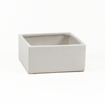 4"H X 6" X 6" MATTE WHITE CERAMIC LOW SQUARE POT VASE