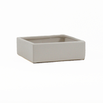 4"H X 8" X 8" MATTE WHITE CERAMIC LOW SQUARE POT VASE