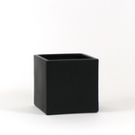 5.5”h x 6.5” x 6.5” MATTE BLACK CERAMIC CUBE VASE PLANTER