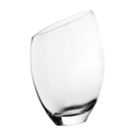 Clear  Oblique Vase H-10""; Top-6.25""x2.5""