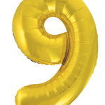 GOLD  16” FOIL BALLOON “9”