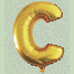 16" FOIL BALLOON “C” GOLD, 1 PC/PACK