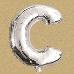 16" FOIL BALLOON “C” SILVER, 1 PC/PACK