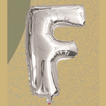 16" FOIL BALLOON “F” SILVER, 1 PC/PACK