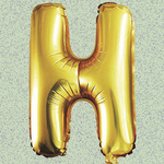 16" FOIL BALLOON “H” GOLD, 1 PC/PACK