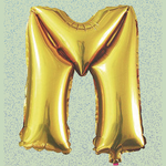 16" FOIL BALLOON “M” GOLD, 1 PC/PACK