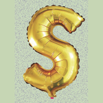 16" FOIL BALLOON “S” GOLD, 1 PC/PACK
