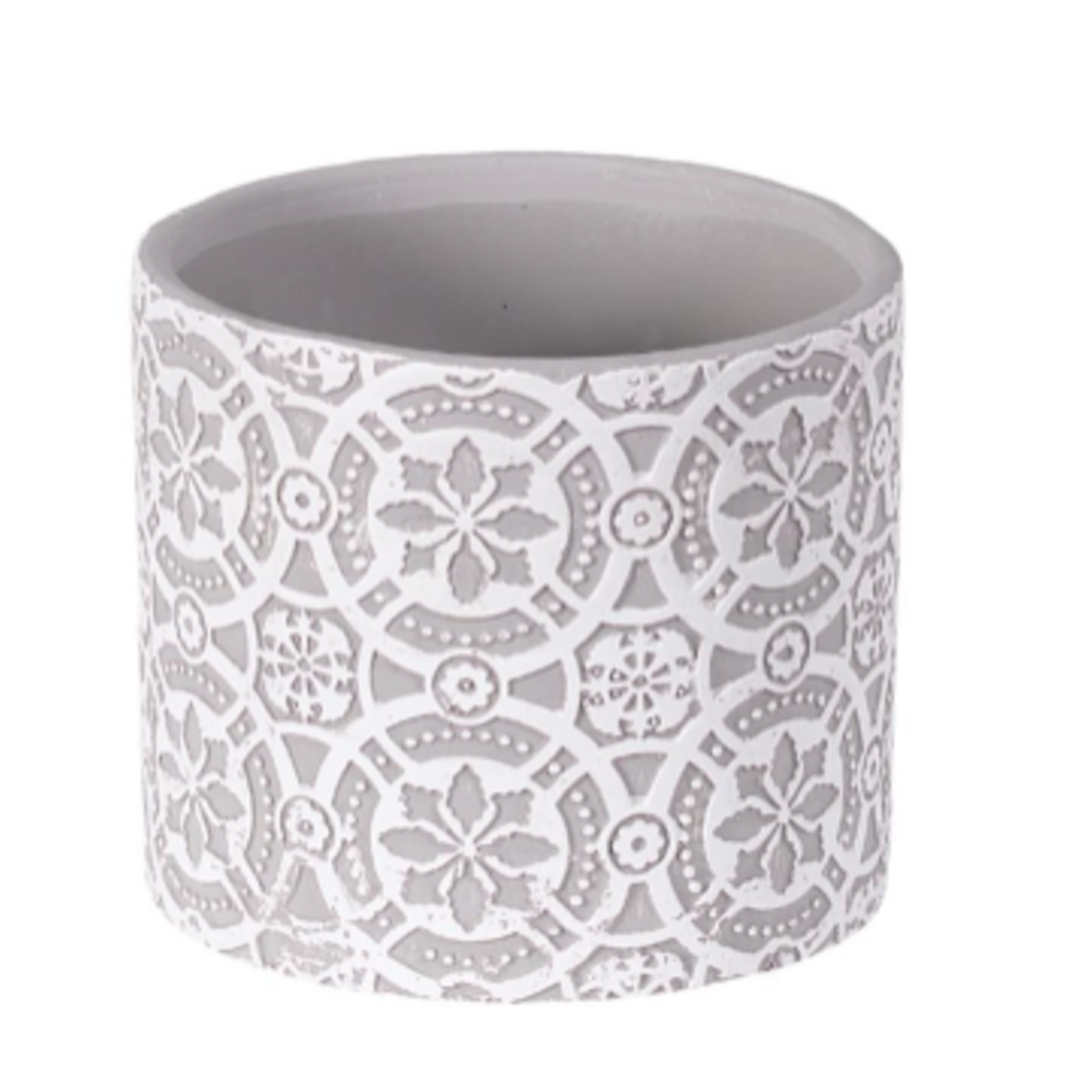 40% off was $6 now $3.59. 4.125’’D X 3.75"H ROUND EMBOSSED CEMENT PLANTER