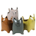 5.75"H X 5" X 3" CAT SHAPED POTTERY