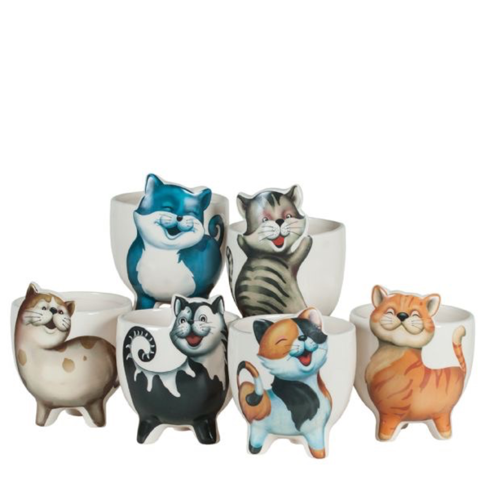 . 6.5’’ CAT POTTERY, ASST. STYLES, REG $9.99