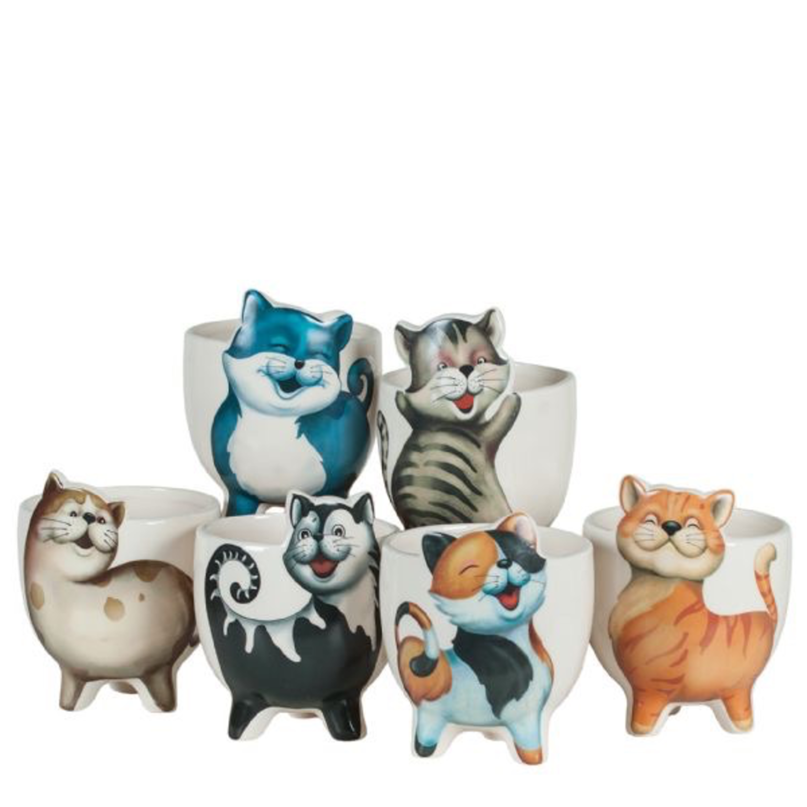 6.5’’ CAT POTTERY, ASST. STYLES