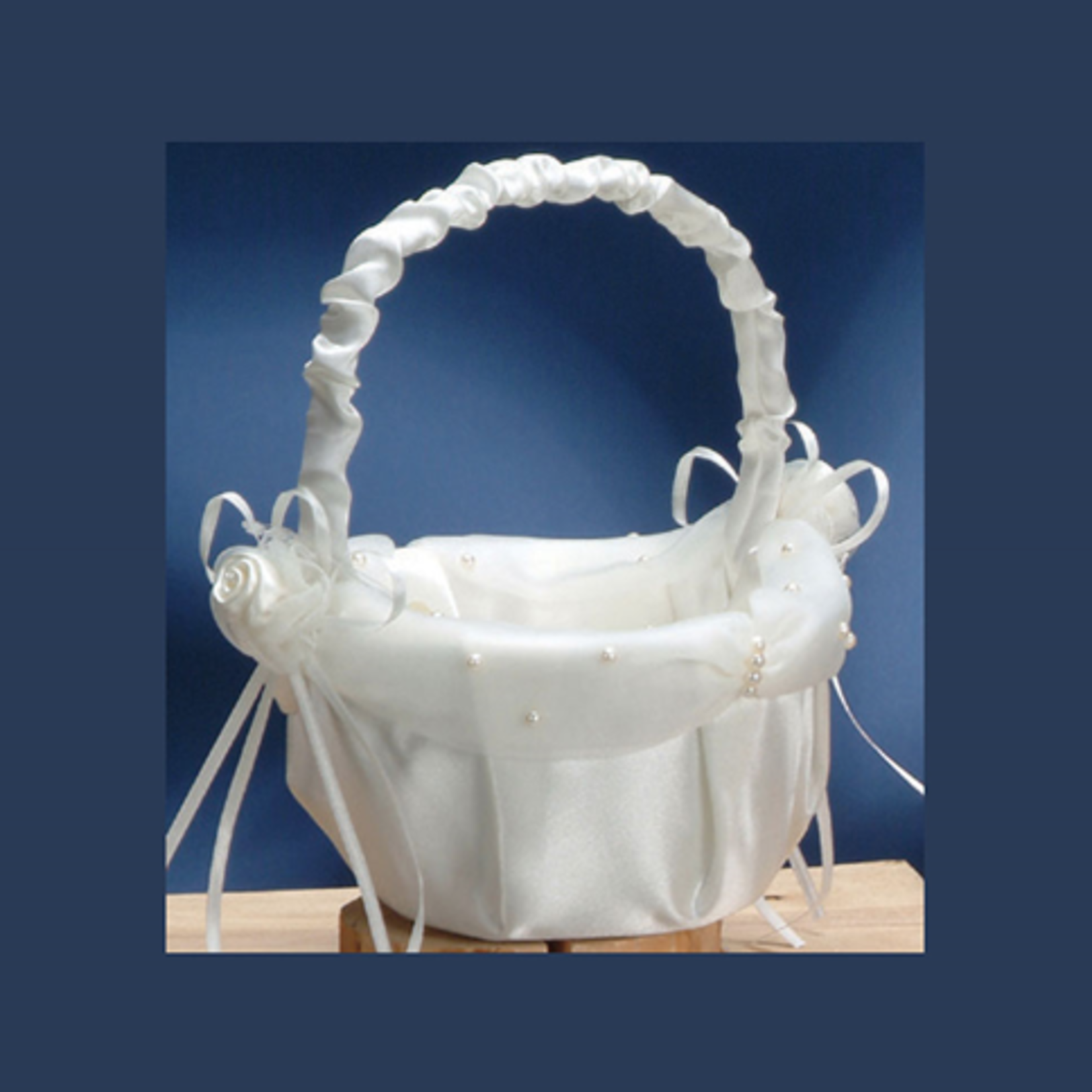 6in.X8in. IVORY FLOWER GIRL BASKET