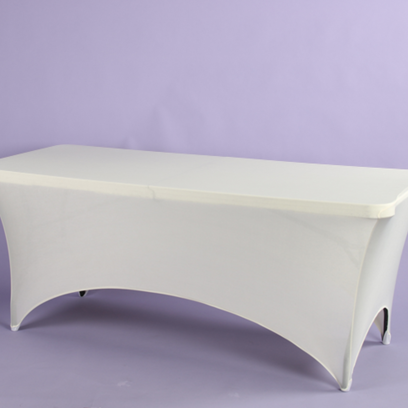 IVORY 8’ SPANDEX REC TABLE COVER 96"L X 30"W X 29"H