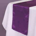 14’’ X 108’’ PURPLE SATIN FABRIC TABLE RUNNER