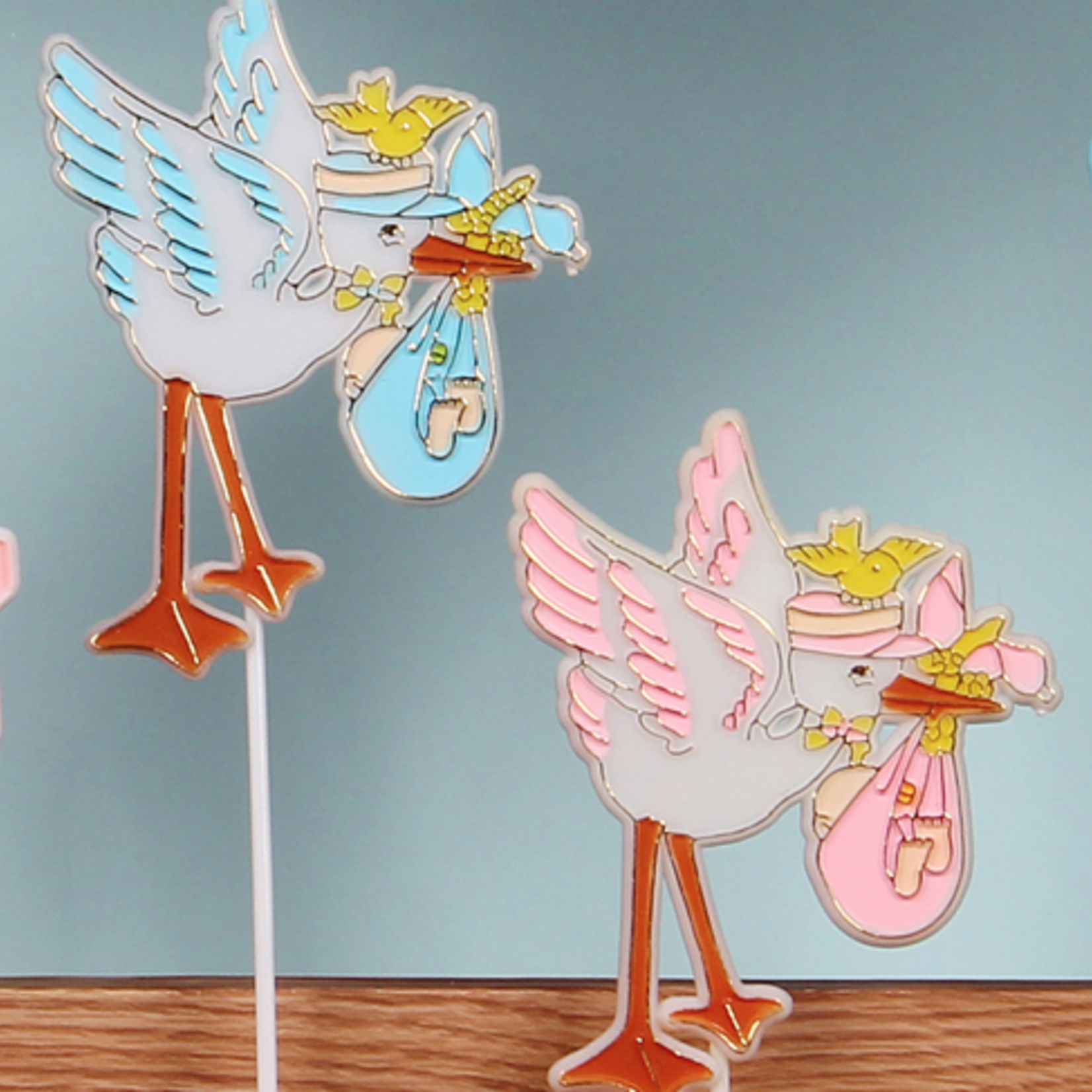 PINK STORK BABY, SIGN, PINK 12 PCS