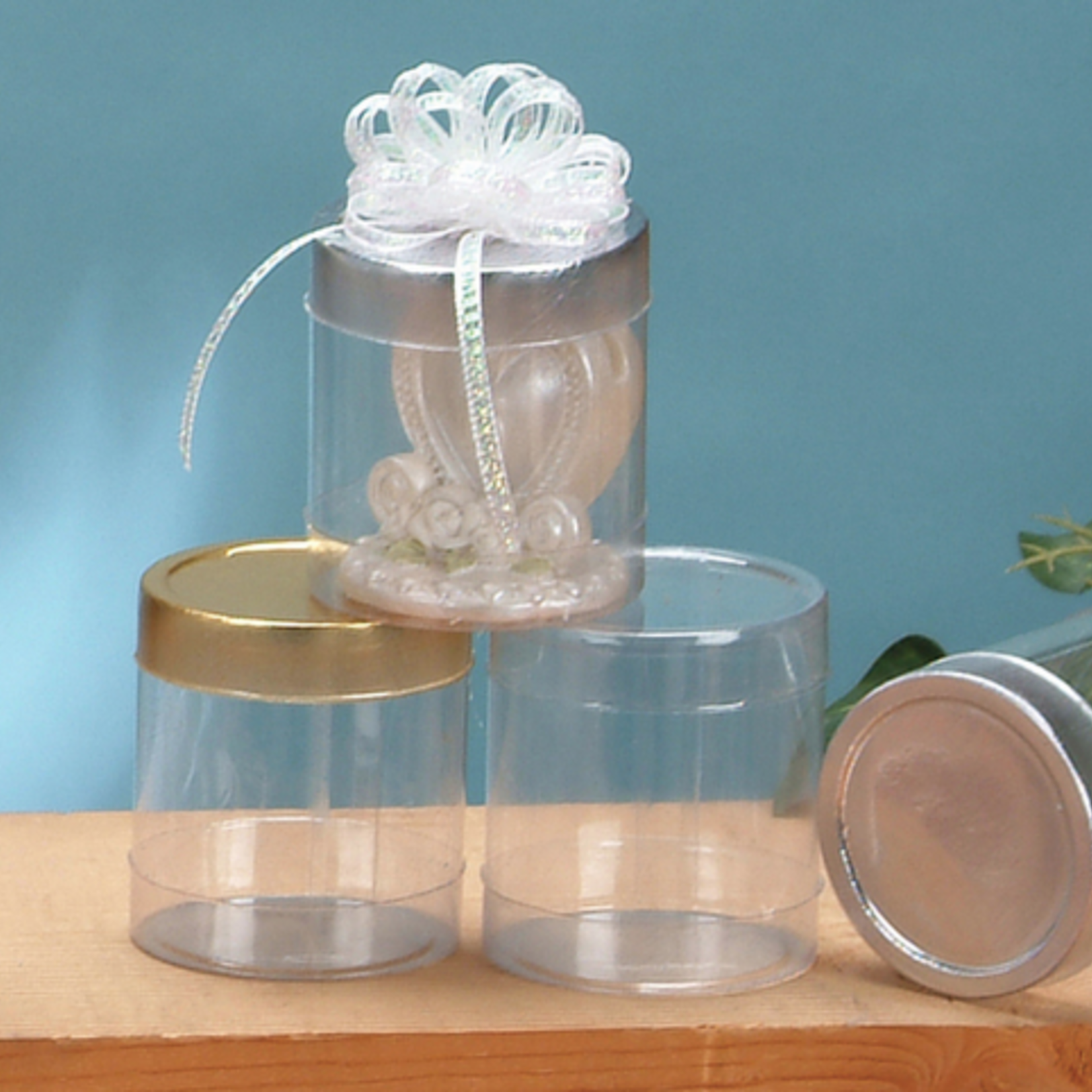 12pcs Round Clear Plastic Container With Lid 