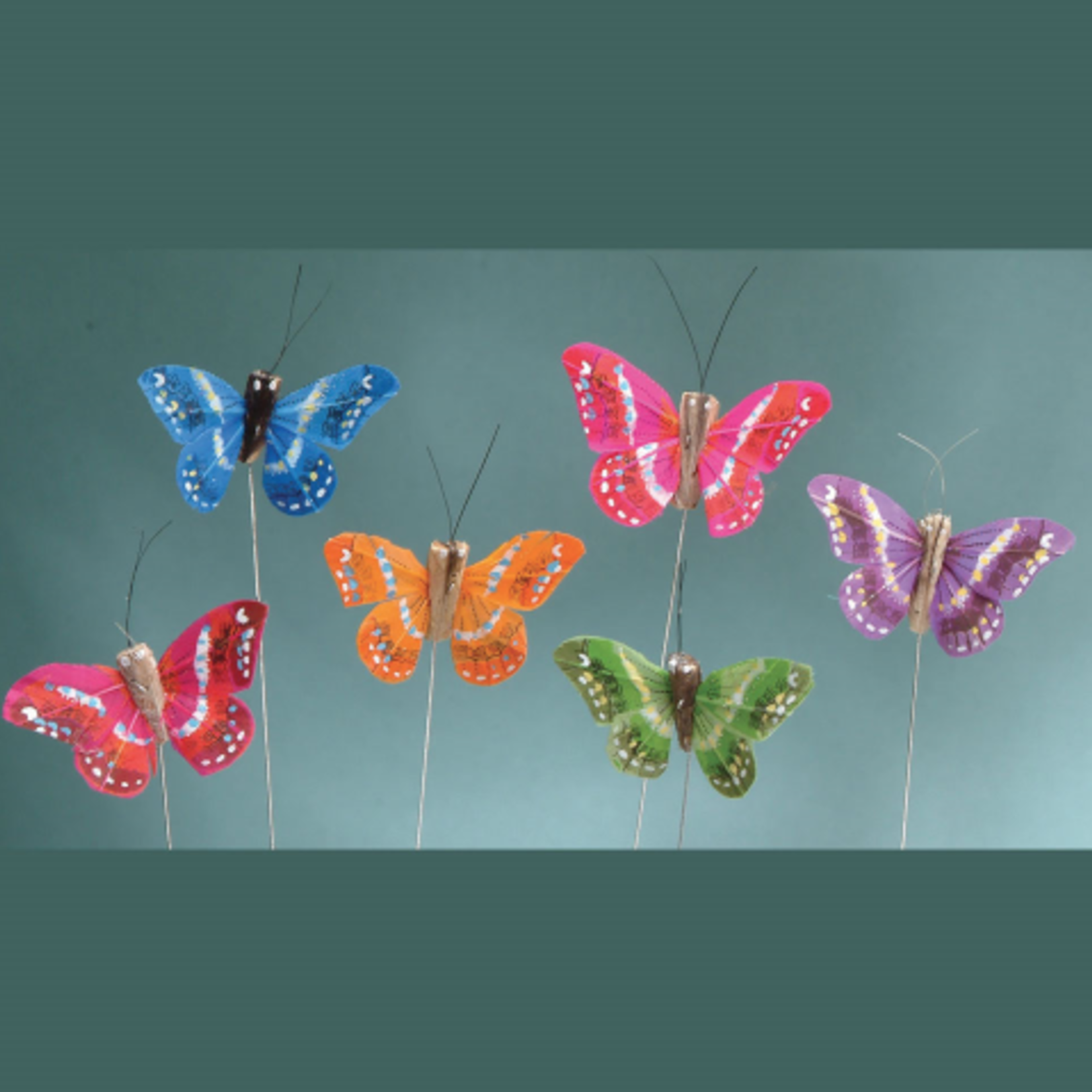 2in. FEATHER BUTTERFLIES, 24pk