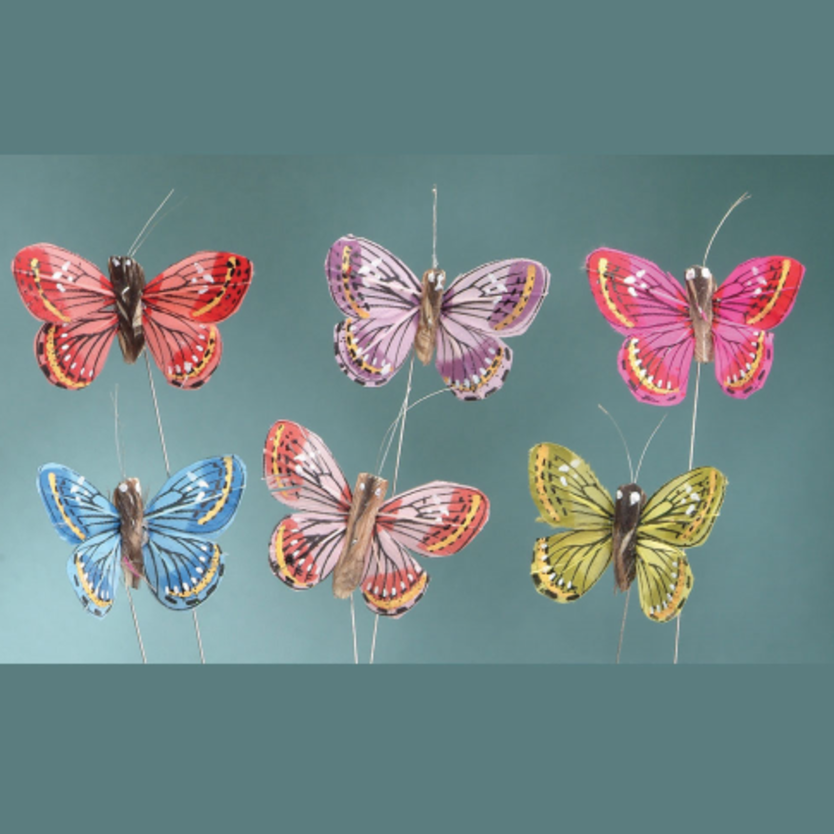 2in. FEATHER BUTTERFLIES, 24pk