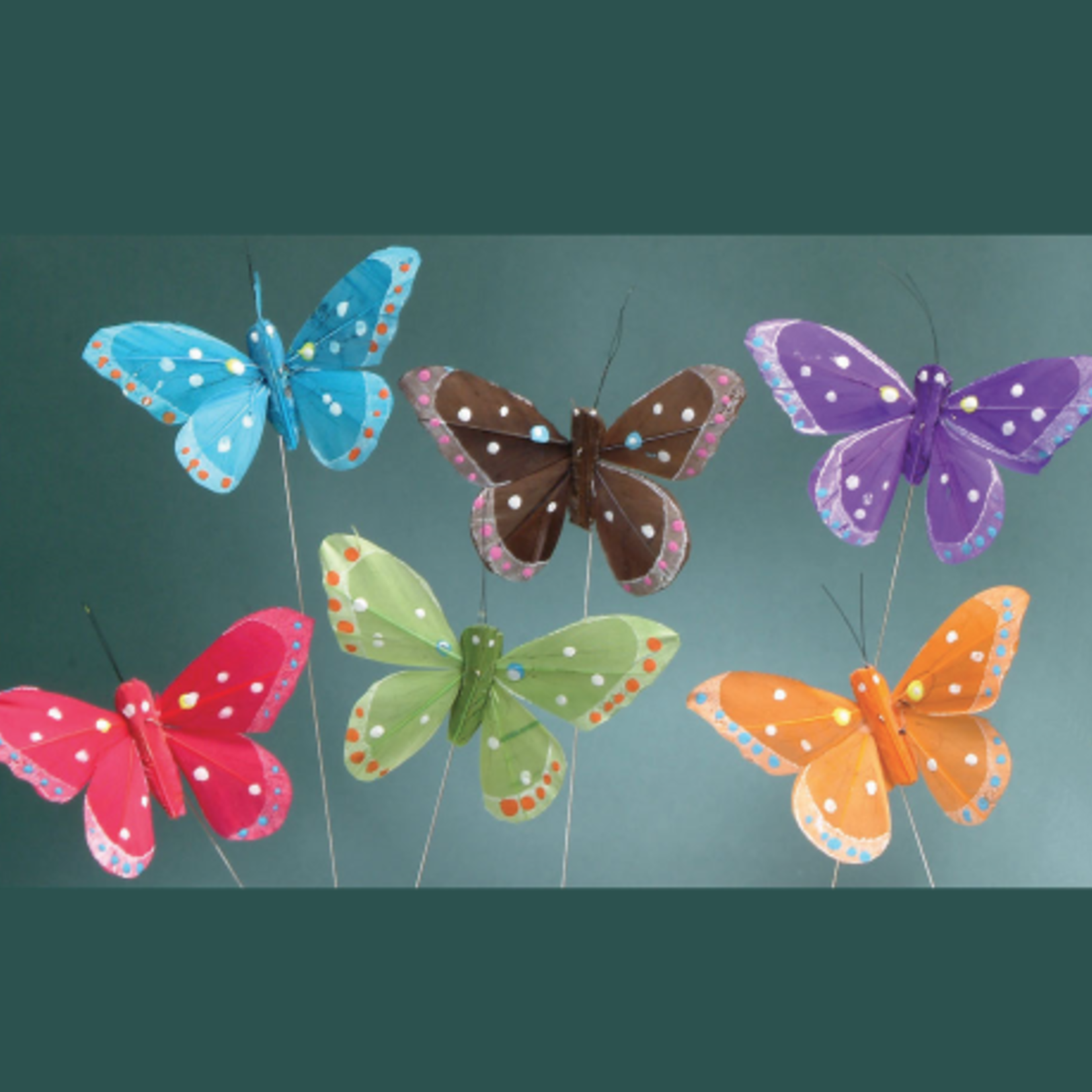 3in. FEATHER BUTTERFLIES, 12pk