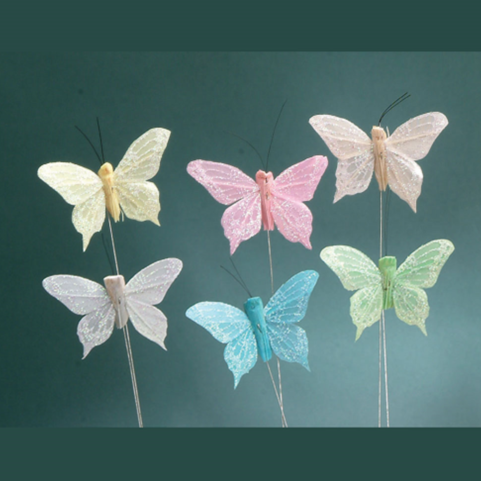 4in. FEATHER BUTTERFLIES, 12pk