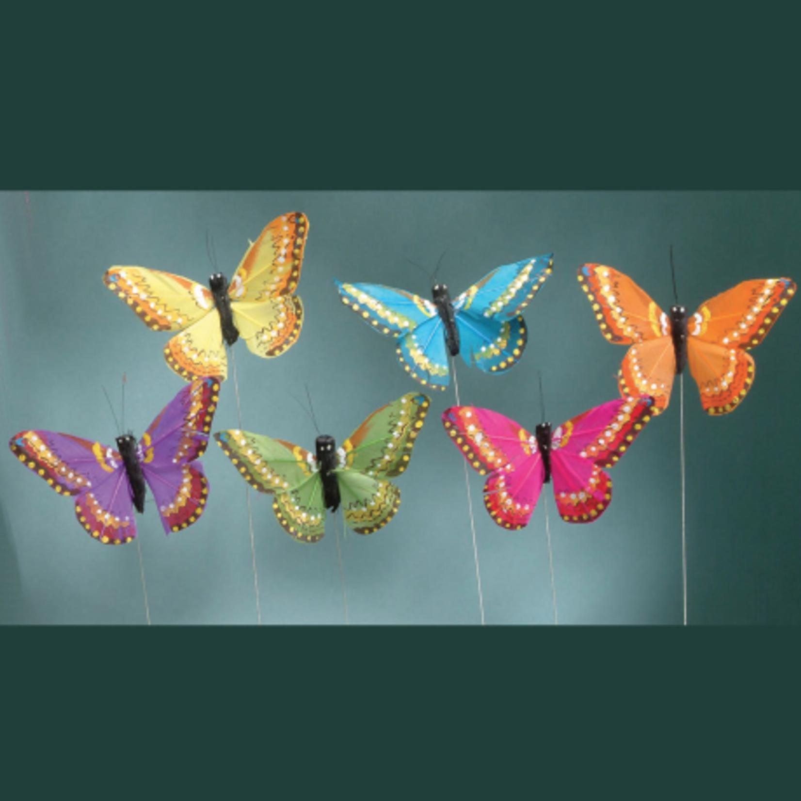4in. FEATHER BUTTERFLIES, 12pk