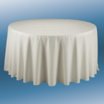 120’’ ROUND POLYESTER TABLECLOTH IVORY ND