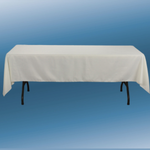 60” X 126” IVORY RECTANGLE POLYESTER TABLECLOTH