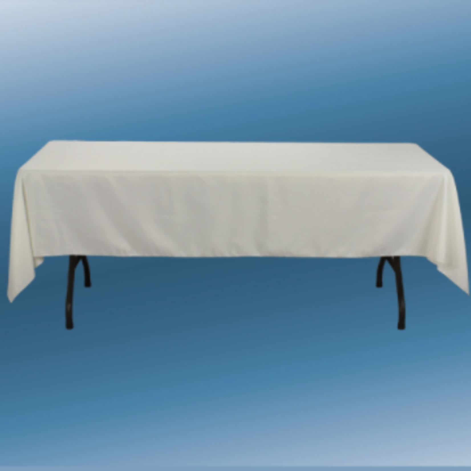 60” X 126” IVORY RECTANGLE POLYESTER TABLECLOTH