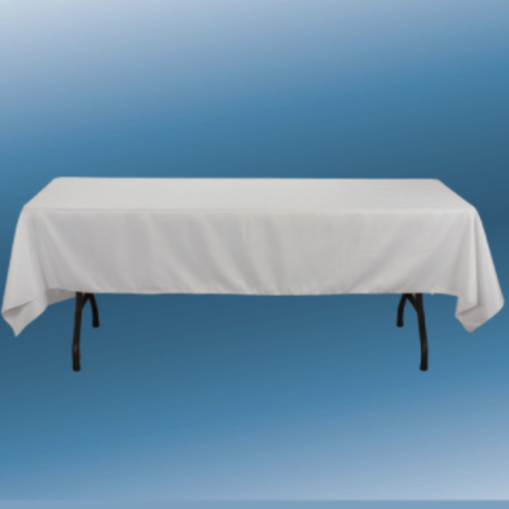 60” X 126” WHITE RECTANGLE POLYESTER TABLECLOTH