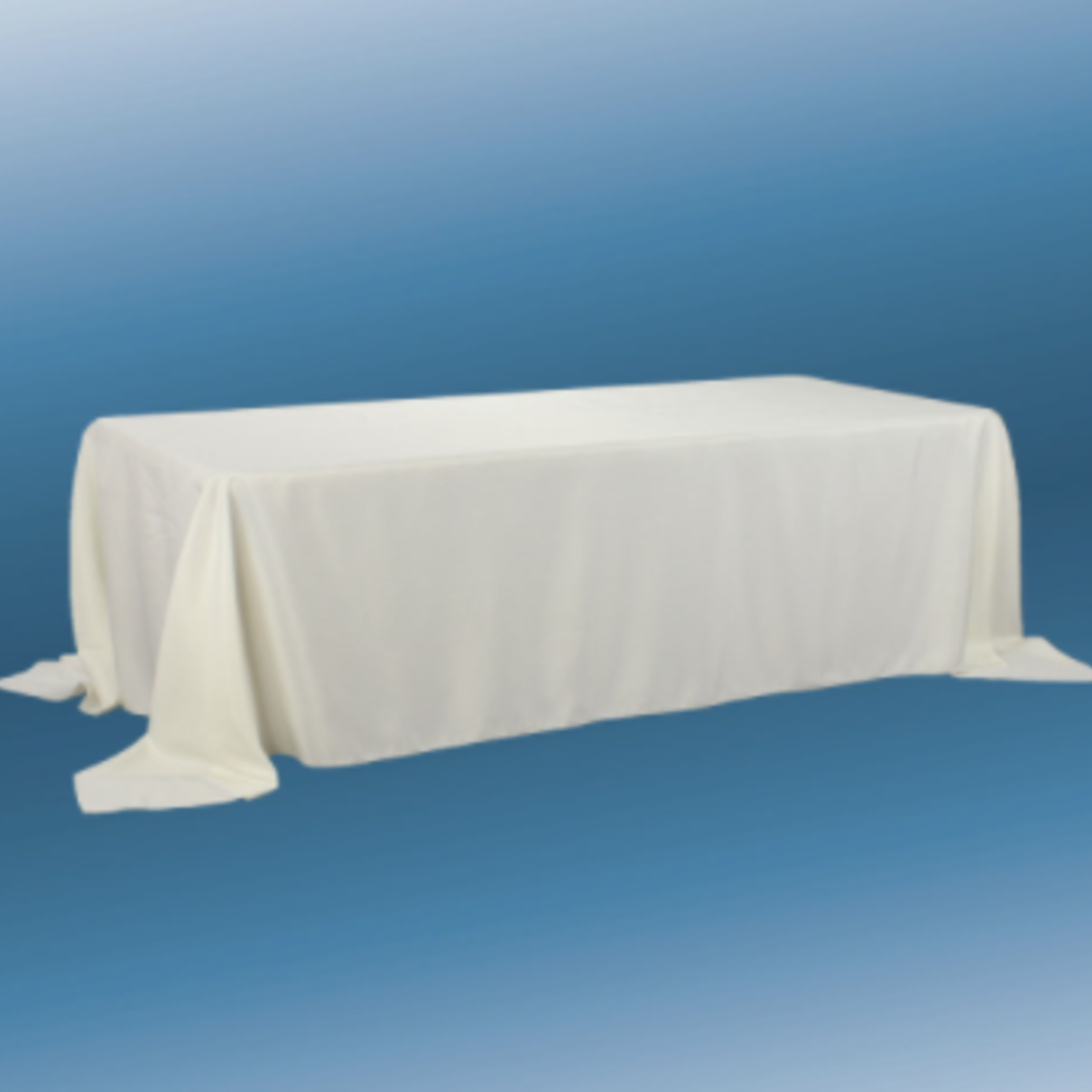 90” X 132” IVORY RECTANGLE POLYESTER TABLECLOTH