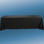 90” X 132” BLACK RECTANGLE POLYESTER TABLECLOTH