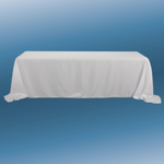 90” X 132” WHITE RECTANGLE POLYESTER TABLECLOTH