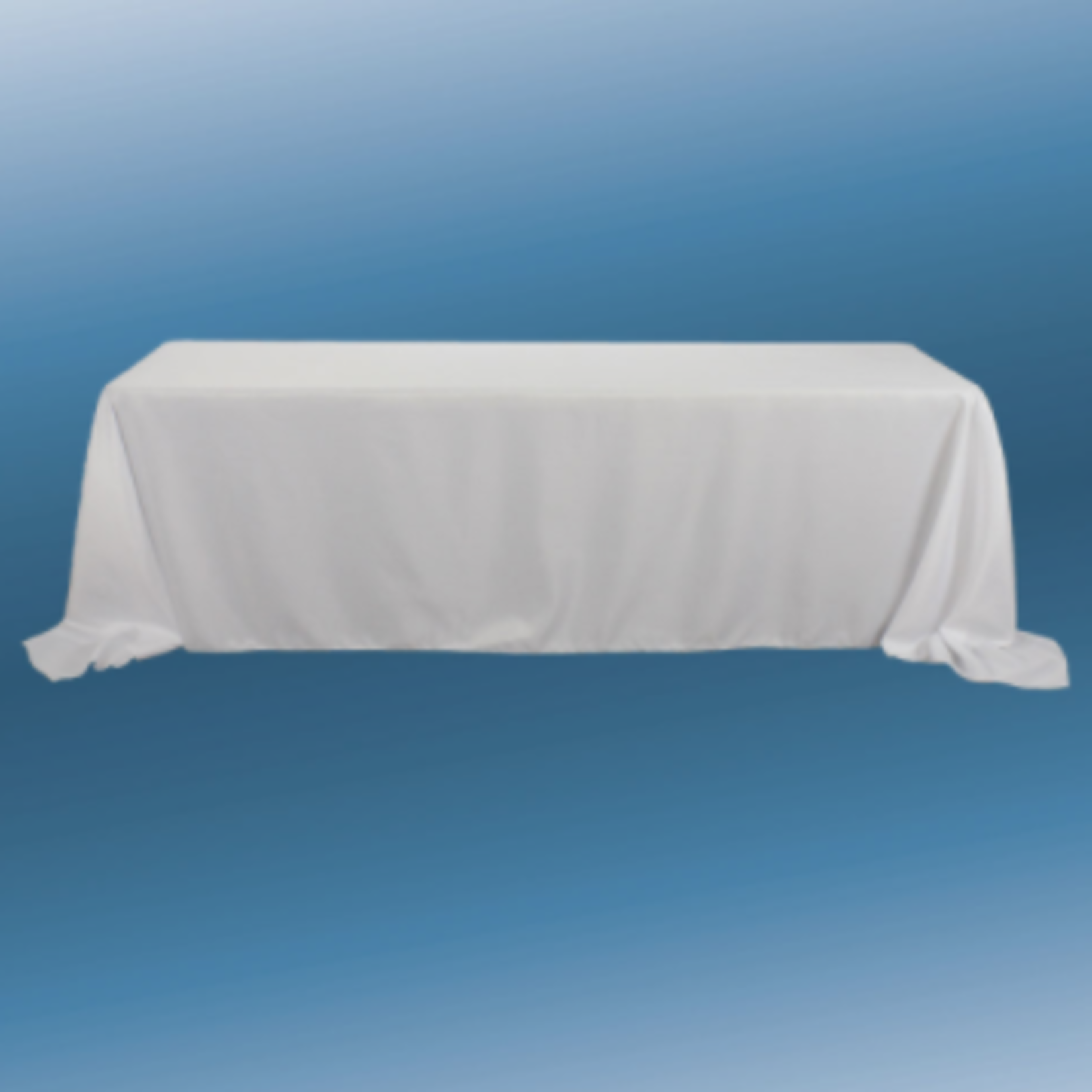 90” X 132” WHITE RECTANGLE POLYESTER TABLECLOTH, reg $16.99