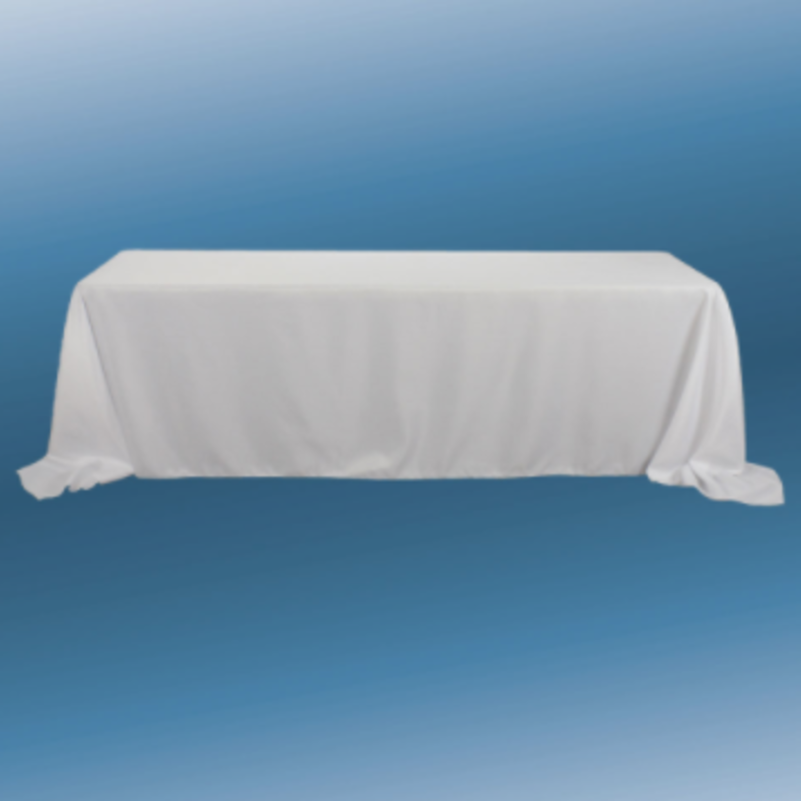 90” X 132” WHITE RECTANGLE POLYESTER TABLECLOTH